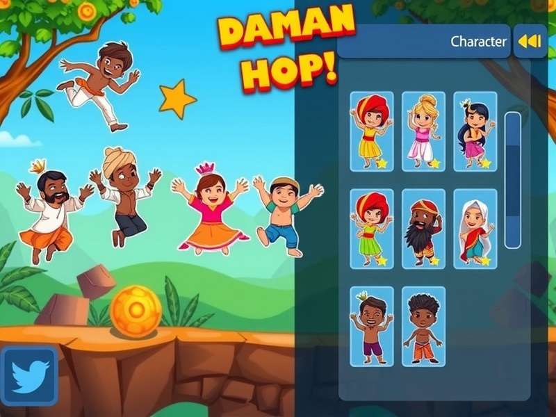 Daman Hop Star character selection screen showing diverse Indian-inspired avatars